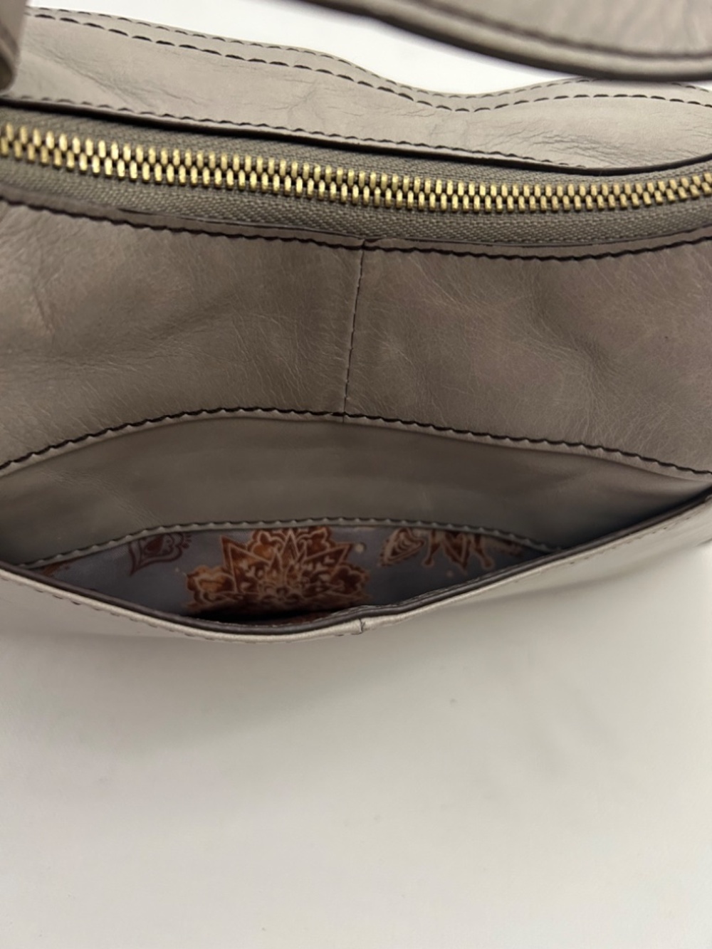 Hobo Prevail Leather Shoulder Bag in “Clay” Grey - Picture 8 of 13